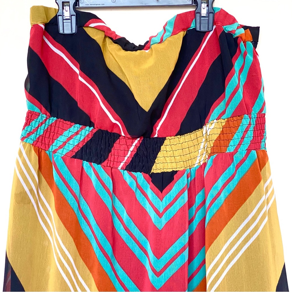 Strapless Multicoloured Maxi Dress - Picture 2 of 4